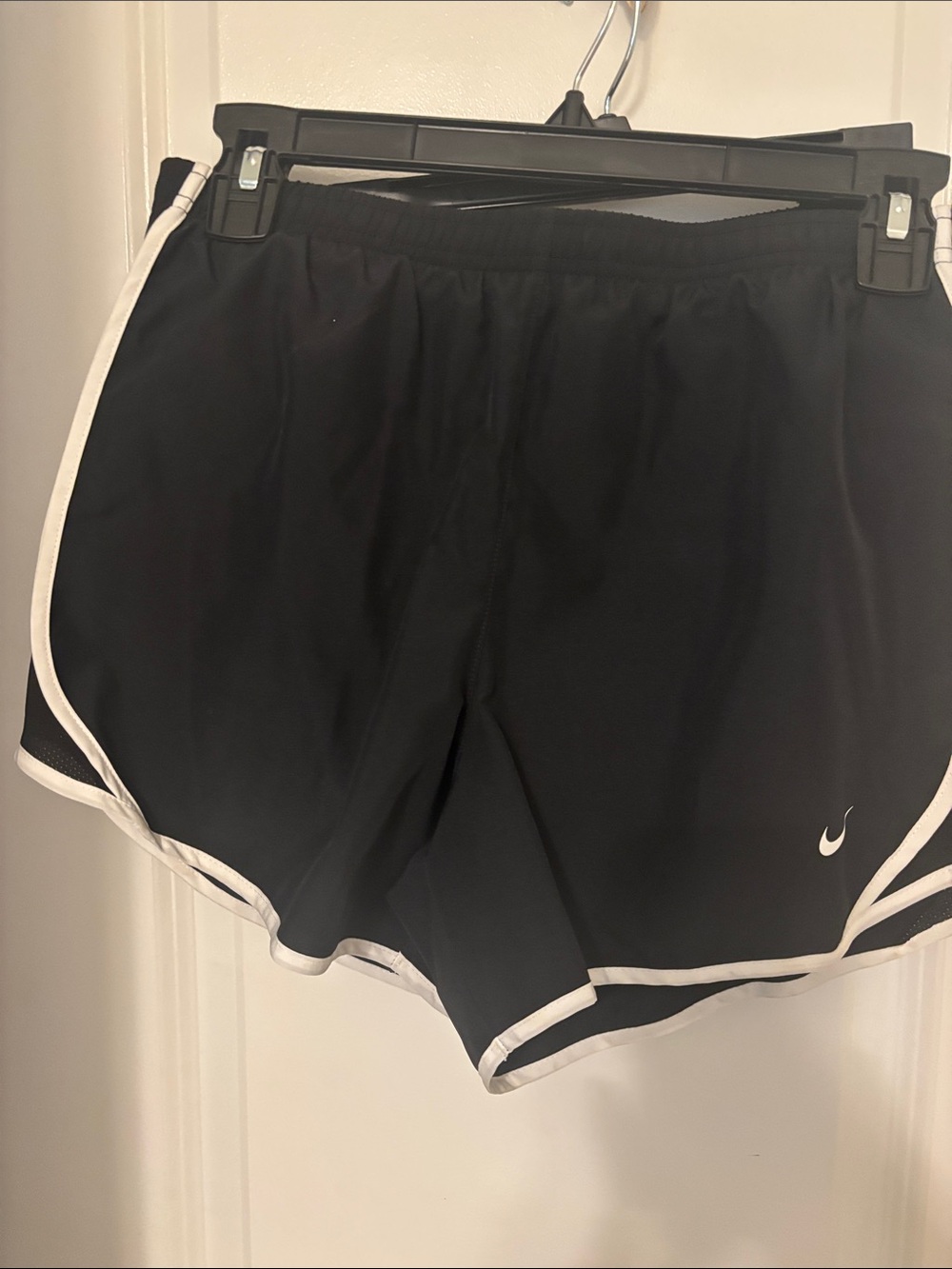 Nike Black Shorts with White Piping